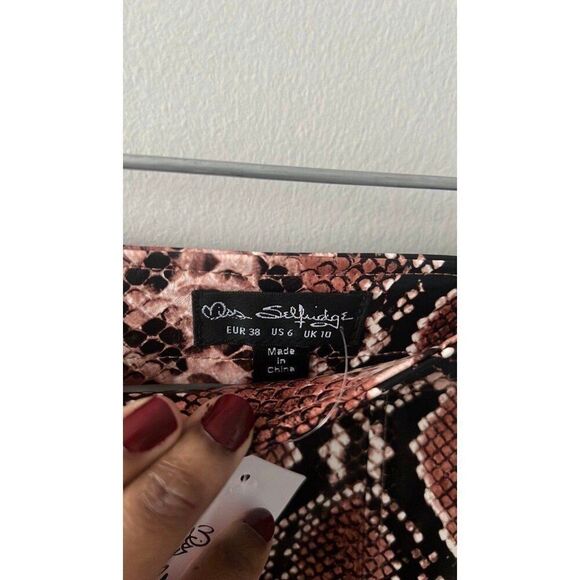Asos Faux Vegan Leather Brown Animal Snake Print Mini Skirt NWT Small Women - Picture 9 of 12